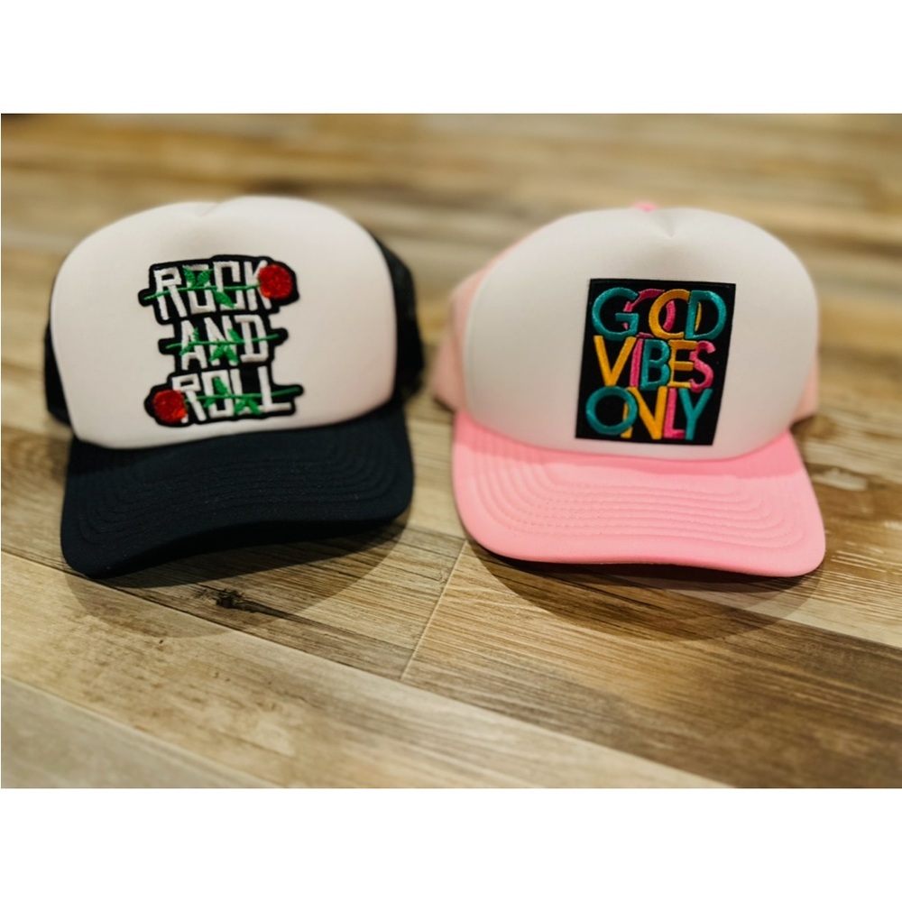 Rock and Roll & Good Vibes Only Trucker Hats